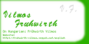 vilmos fruhwirth business card