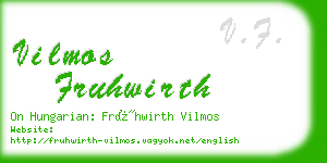 vilmos fruhwirth business card